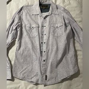 Wrangler, retro, pearl snap button down size large